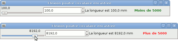 La fenêtre du programme simple de couplage de widgets fait au deuxième TP